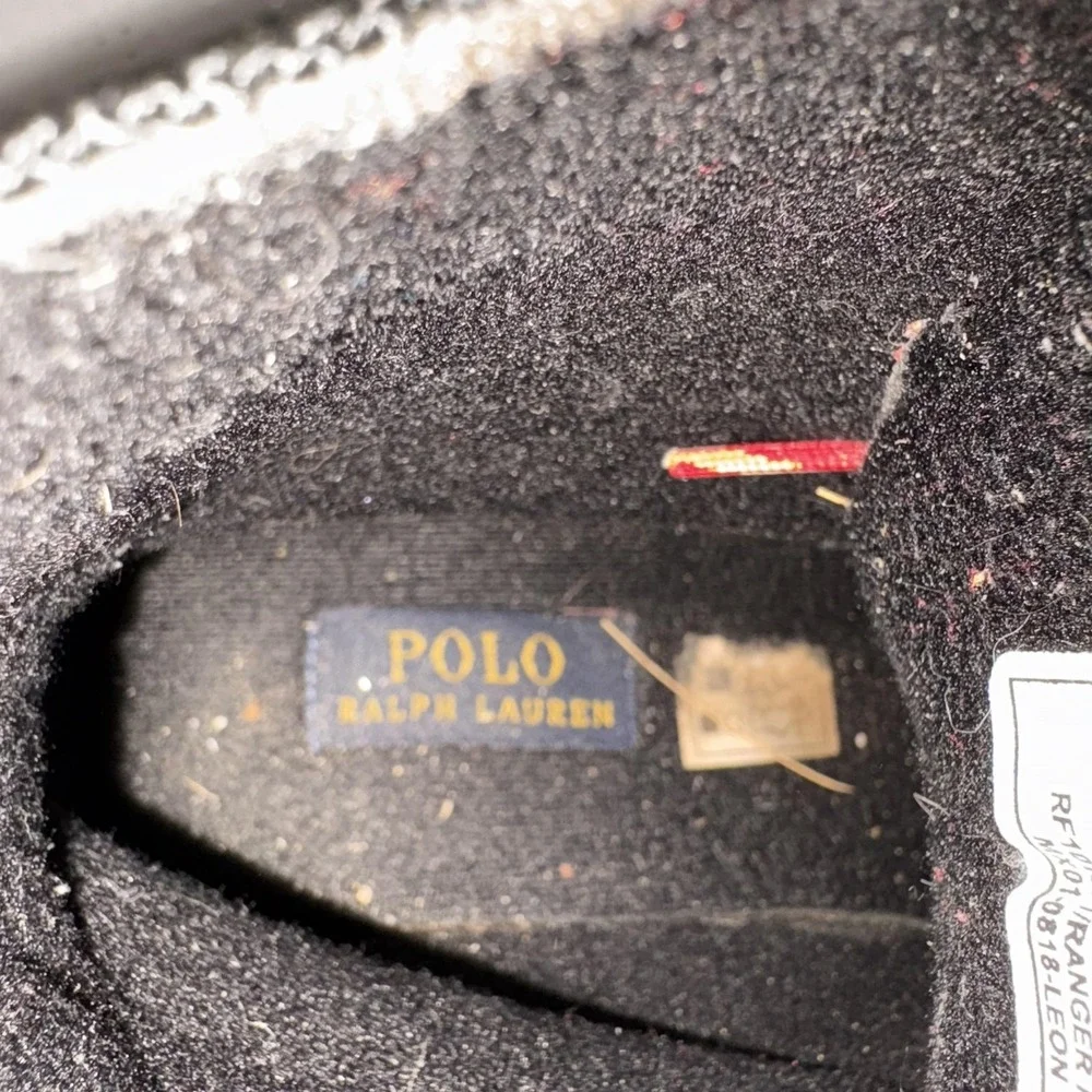 Polo Ralph Lauren Ranger II Boots Boys Size 5 Leather Textile Casual Red Laces‎